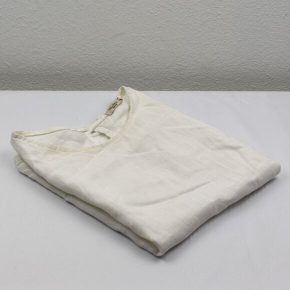 Viola Borghi Cap Sleeve Linen Blouse Size Small‎ Color Cream Gently Used - Picture 1 of 5